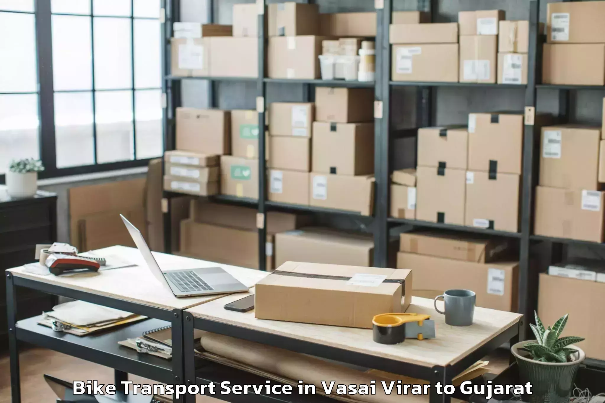 Book Vasai Virar to Kandla Bike Transport Online